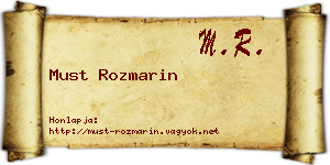 Must Rozmarin névjegykártya